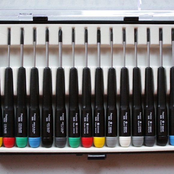 New 15 pcs Precision Screwdriver Tool Set Flat Blade, Phillips,Torks,Hex Key - Picture 11 of 11